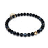 Agate ligne noire | Or Vermeil .925 | Bracelet de perles de pierres précieuses de guérison